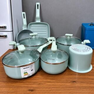 Conjunto Panelas 7 Peças Sartin Cook Cor Aquamint Mimo Style Cor Verde-claro