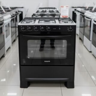 Suggar Fogão Cook Start Preto Mesa Inox 5 Bocas 2 Queimadores Família Acendimento Automático Fgics520pt