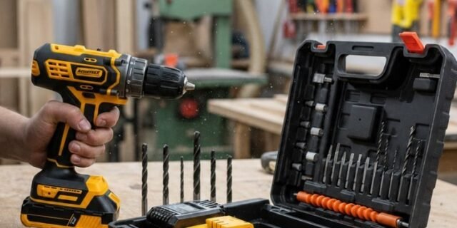 Parafusadeira Furadeira de impacto 3 Funções Profissional 2 Baterias Sem Fio