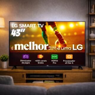Smart TV LG 43″Full HD, Processador A5 Ger6, AI, Alexa e webOS 23 – 43LR6700PSA