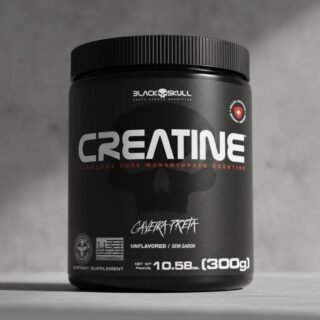 Suplemento Em Pó Creatina 300g Pura Black Skull Sem Sabor Potencialize Sua Força E Recuperacao Muscular