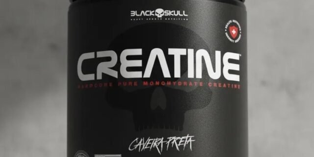 Suplemento Em Pó Creatina 300g Pura Black Skull Sem Sabor Potencialize Sua Força E Recuperacao Muscular