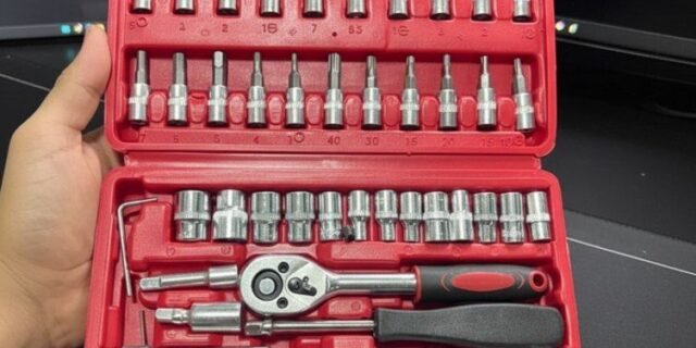 Kit Jogo De Chave Catraca Soquete 46 Peças Combo Ferramentas