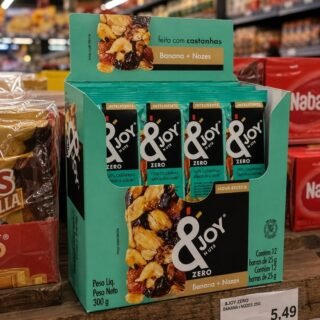 Enjoy Barra Zero Açúcar Banana e Nozes 25g – Caixa com 12 Barras (300g)