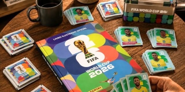 Box Álbum Capa Dura + 140 Figurinha + Lata Oficial Copa 2026