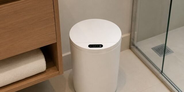 Lixeira Inteligente 16l Sensor Automático Tampa Touch Casa Branco