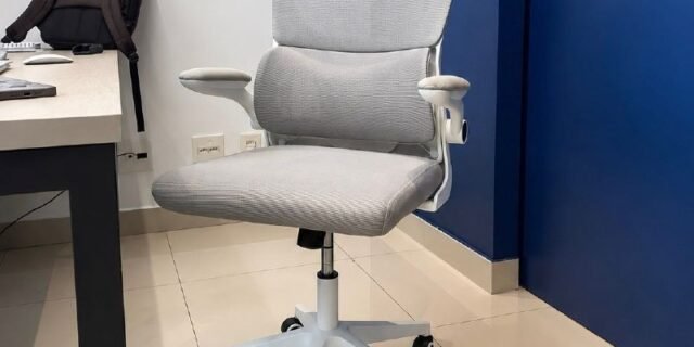 Cadeira Escritório Ergonômica Python Fly B07 Cinza Com Suporte Lombar