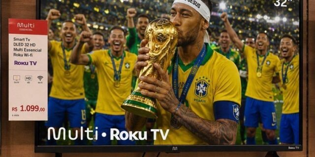 Smart Tv Dled 32 Hd Multi Essencial Roku 3hdmi 2usb Wi-fi