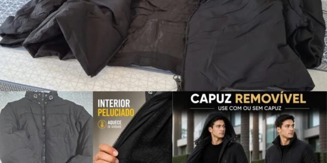 Sobretudo Masculino Jaqueta Puffer Bobojaco Comprido Capuz