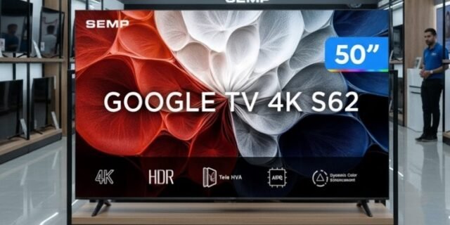 Smart TV 50″ SEMP 4K UHD LED 50S62 Google TV AiPQ Google Assistente 3 HDMI