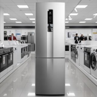Geladeira/Refrigerador Electrolux Frost Free Inverse Inox Look 400L Efficient IB6S Bivolt – Bivolt