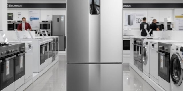 Geladeira/Refrigerador Electrolux Frost Free Inverse Inox Look 400L Efficient IB6S Bivolt – Bivolt