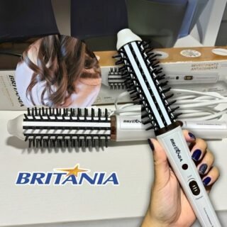 Escova Modeladora Britânia 2 em 1 Branca BEC04 Bivolt