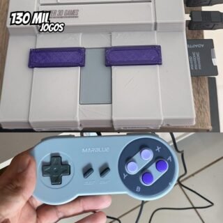 Game Retro Mini Super Nintendo 2 Controles + Pack com todos os Jogos de Snes