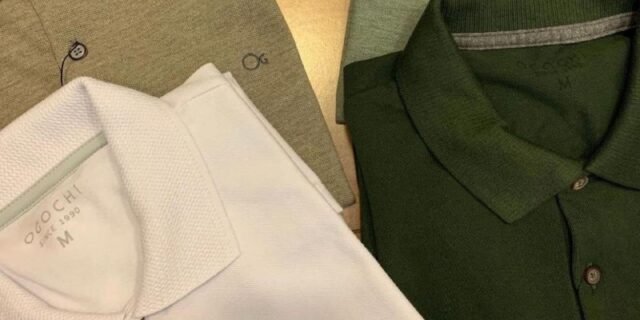 Camisa Masculina Social Gola Polo Ogochi Slim Manga Curta
