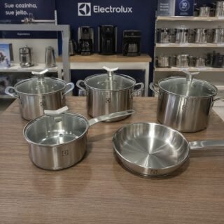 Jogo De Panelas Inox Com Fundo Triplo 5 Peças Electrolux