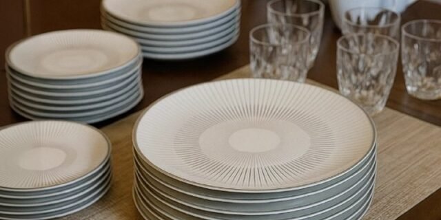 Aparelho De Jantar Tramontina Griz Porcelana Decorada 20 Peças