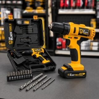 Furadeira Parafusadeira Sem Fio A Bateria Tb-12e 12v 3/8 10mm Com Maleta E Acessórios The Black Tools