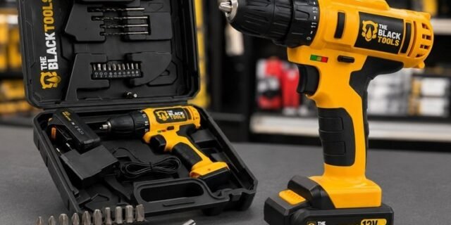 Furadeira Parafusadeira Sem Fio A Bateria Tb-12e 12v 3/8 10mm Com Maleta E Acessórios The Black Tools