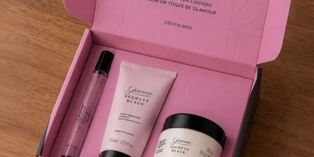 Kit Glamour Secrets Black O Boticário Feminino 3 Produtos
