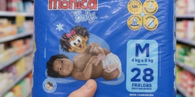Fralda Turma da Mônica Baby Jumbo M 28 Unidades