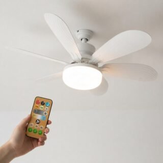 Lâmpada Led Com Ventilador De Teto Bivolt Controle 80w E27