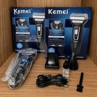 Barbeador E Cortador De Cabelo 3 Em 1 Kemei Km-6558