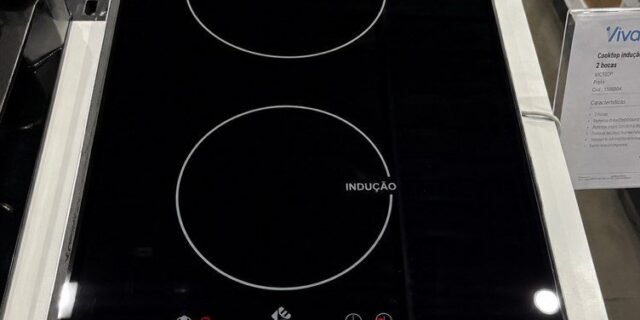 Cooktop De Indução 2 Boca Preto Com Trava De Segurança Painel Touch Screen