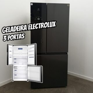 Geladeira Electrolux Frost Free Inverter 596L AutoSense 3 Portas Cor Black Inox Look