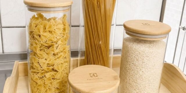 Potes Herméticos Porta-Mantimentos com Tampa de Bambu Electrolux – 4 unidades
