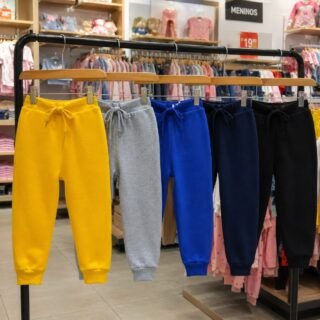 Kit 5 Calça Moletom Infantil Grosso Peluciado Creche Frio