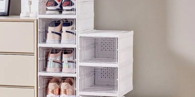 Sapateira Vertical Empilhável Caixa Sapato Tênis 6 Andares Cor Branco