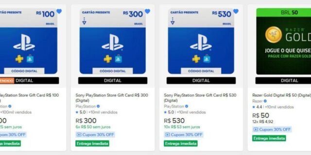 30% OFF EM GIFT CARDS – UBER E MUITOS OUTROS
