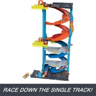 Hot Wheels City Pista de Brinquedo Torre de Corridas com Altura Dupla para crianças a partir de 3 anos