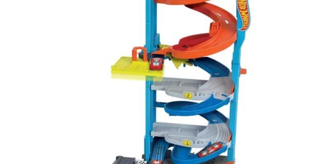 Hot Wheels City Pista de Brinquedo Torre de Corridas com Altura Dupla para crianças a partir de 3 anos