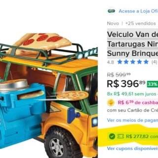 Veiculo Van de Pizza 3674 As Tartarugas Ninja com Lança Pizzas Sunny Brinquedos