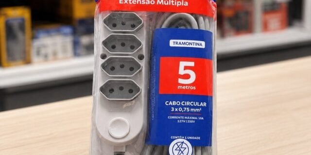 Tramontina Extensão Múltipla 5 m 5 Tomadas 2P+T 10 A 250 V