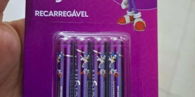 Pilha recarregável AAA 1000mAh Elgin com 4 unidades Palito