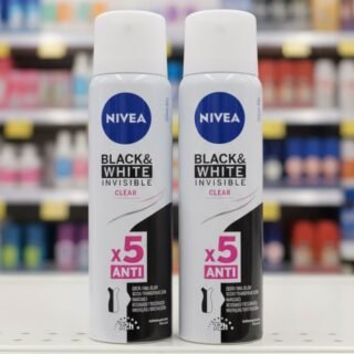 NIVEA Kit Desodorante Aerossol Black & White Clear 150ml – 2 Unidades