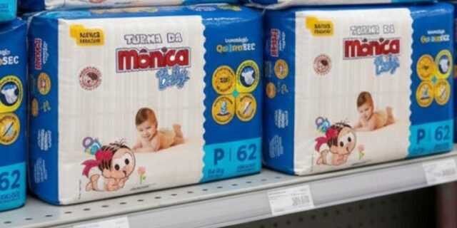 Fralda Turma da Mônica Baby Mega P 62 Unidades