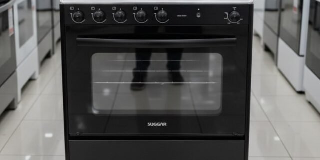 Suggar Fogão Cook Start Preto Mesa Inox 5 Bocas 2 Queimadores Família Acendimento Automático Fgics520pt