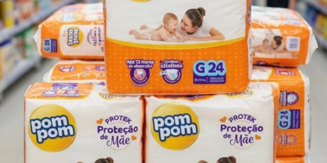 Fralda Pom Pom Protek Proteção de Mãe Jumbo G 24 Unidades