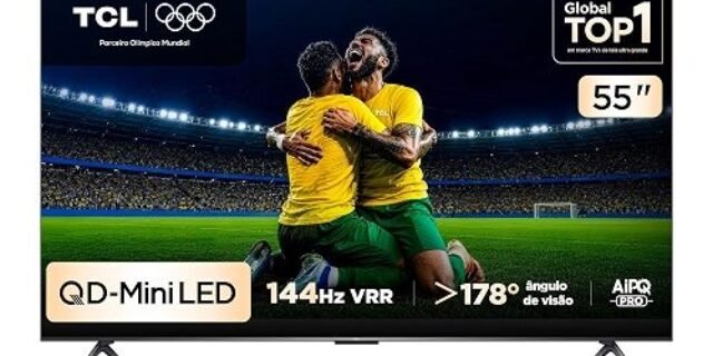 Smart Tv Tcl 55 Polegadas Qled Mini Led 4k C6k Wifi Bluetooth Google Tv 4 Hdmi 144hz Hdr10+ 55c6k