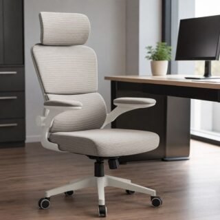 Cadeira Ergonômica Kidino com Encosto Ajustável, Apoio de Braço Rebatível, Assento Macio, Malha Respirável e Rodízios – Suporta até 200kg, Ideal para Escritório e Home Office