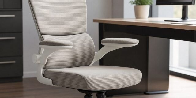 Cadeira Ergonômica Kidino com Encosto Ajustável, Apoio de Braço Rebatível, Assento Macio, Malha Respirável e Rodízios – Suporta até 200kg, Ideal para Escritório e Home Office