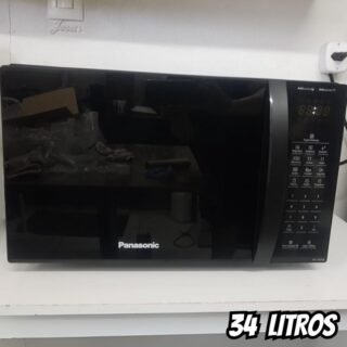 Microondas Panasonic Dupla Refeição 34l Black Glass Nn-st66nbru 110V