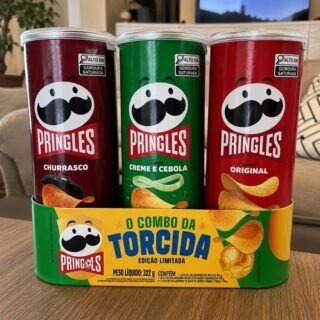 Salgadinho Batata Frita Pringles Tripack Especial Festa do Futebol