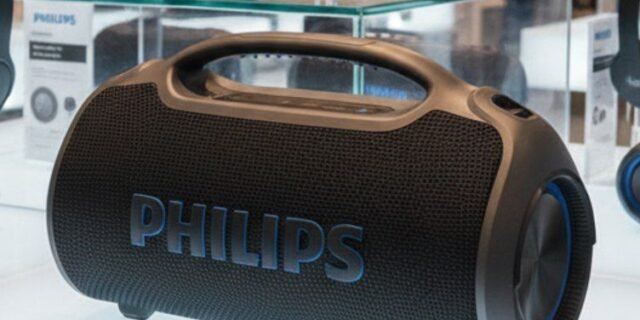 PHILIPS, Boombeat, Caixa de Som Bluetooth Boombox, TAX400B/00, USB, Auxiliar, TWS, USB Powerbank, Entrada para Microfone, Resistente a Água e Poeira, com Alça para Transporte