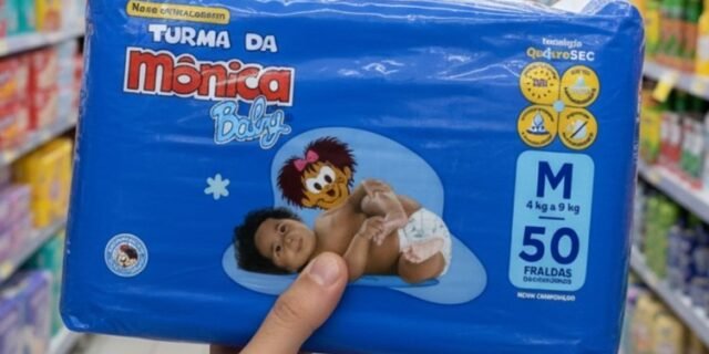 Fralda Turma da Mônica Baby Mega M 50 Unidades