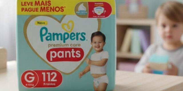 Fralda Pampers Premium Care Pants Tamanho G, Fácil de Vestir, 112 Unidades